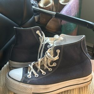 Navy Blue Platform Converse